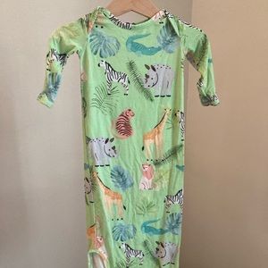 Posh peanut knotted Layette Gown - jungle safari